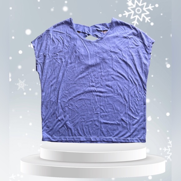 Gaiam Crossed Strap Tank Top blue/ gray Size M made in China cotton lightweight - Picture 1 of 12